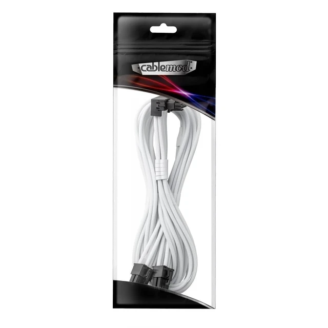Alt view image 3 of 3 - CableMod RT-Series Pro ModMesh Sleeved 12VHPWR 90 StealthSense PCI-e Cable for ASUS/Seasonic/Phanteks - Variant B (White, 16-pin to Dual 8-pin, 60cm)
