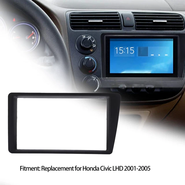 Alt view image 4 of 5 - Qiilu Double DIN Installation Dash Kit, 2 Din Radio Stereo Fascia Dash Frame Trim Replacement for 2001-2005 LHD