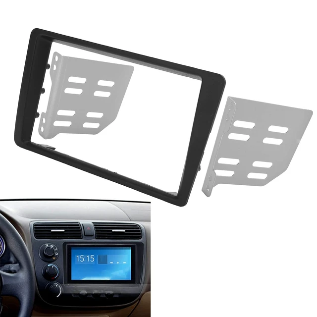 Alt view image 5 of 5 - Qiilu Double DIN Installation Dash Kit, 2 Din Radio Stereo Fascia Dash Frame Trim Replacement for 2001-2005 LHD