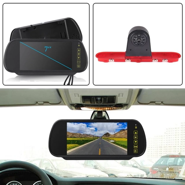 Alt view image 2 of 5 - 1280 * 720 Pixel Third Roof Brake Lamp Car Backup Camera Replacement for Toyota Proace Citroen Jumpy Kasten Spacetourer Peugeot Expert Kasten Traveller Bus Waterproof Night Vision Reverse+7" Mirror