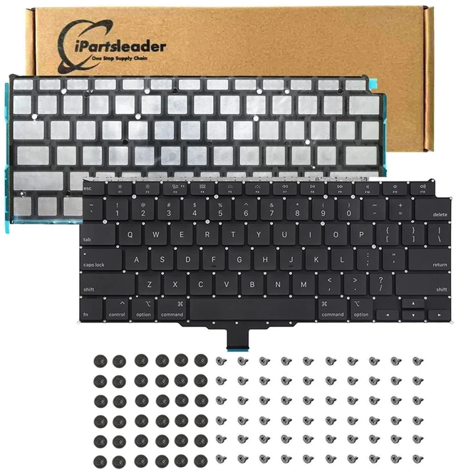Main image of iPartsleader Backlit Backlight with Keyboard US English Replacement for MacBook Air A2337 (M1,13-inch,2020) ANSI U.S. Layout Backlight+Keyboard Screws (Not fit A2179)