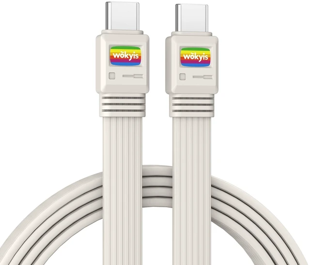 Main image of WOKYIS 80Gbps USB4 Flat Cable, 3.3ft/1m, 240W Charging, 8K@60Hz Video, Compatible with Thunderbolt 5/4/3