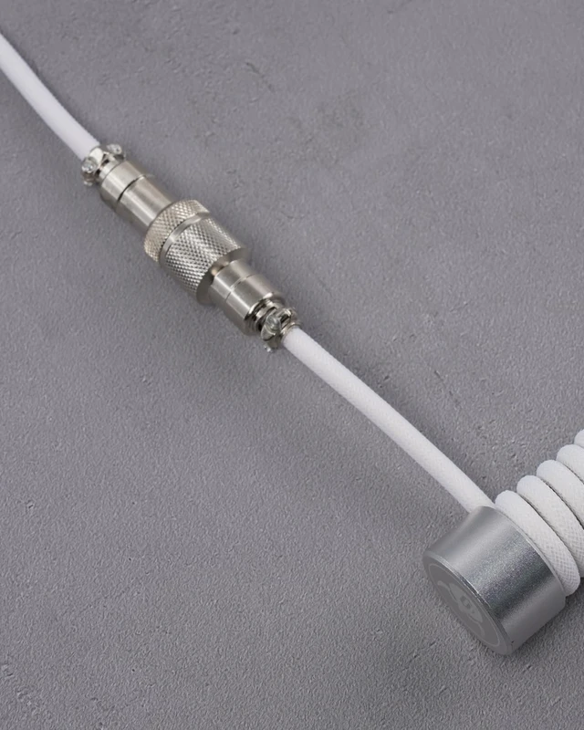 Alt view image 3 of 5 - GravaStar Coiled Aviator USB Cable, Suitable Mechanical Keyboard - White