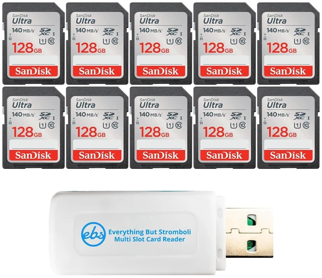 Main image of SanDisk Class 10 Memory Card 128GB 10 Pack Ultra SD Card SDSDUNB-128G-GN6IN