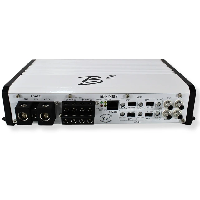 Alt view image 4 of 5 - B2 Audio Rage 4-Channel 2.3K 2300 Watt 2-Ohm Class D Full Range Amplifier