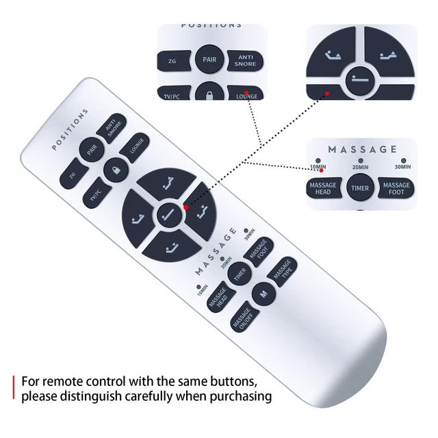 Alt view image 4 of 5 - WDZP New Replacement Remote Control fit for OKIN RF.50.17.28 Verpal METELAS BOURCK PLASMABED Adjustable Bed Base