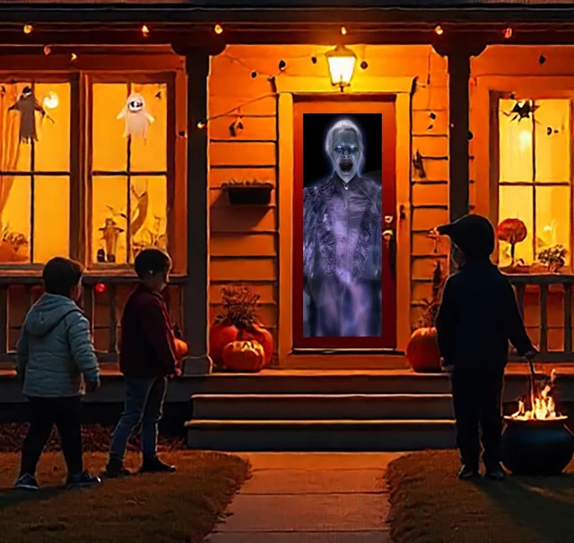 Alt view image 2 of 5 - Holographic Rear Projection Screen with Mounting Hardware for Projecting Halloween Videos (5 ft x 9 ft Gray)
