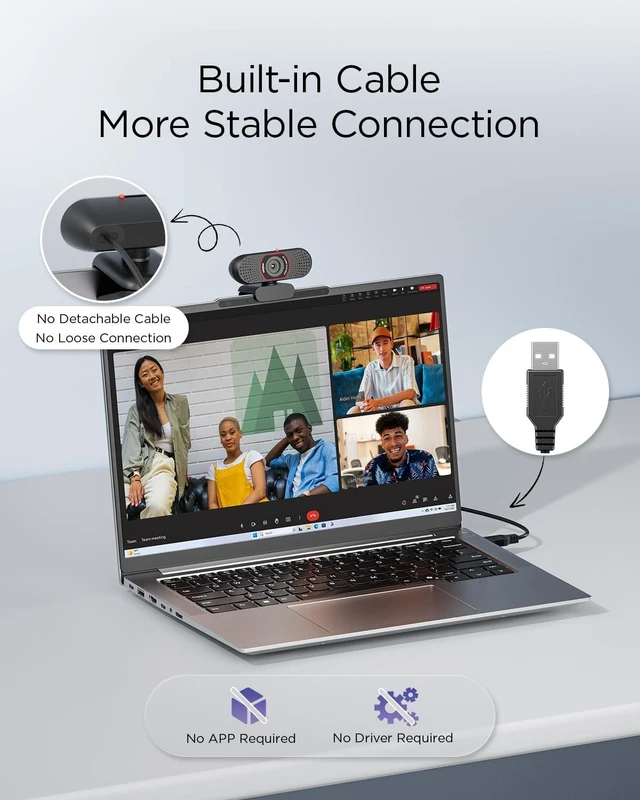 Alt view image 4 of 5 - wegear 4K Webcam for PC, USB-A Computer Camera with Sony 1/2.55'' Sensor