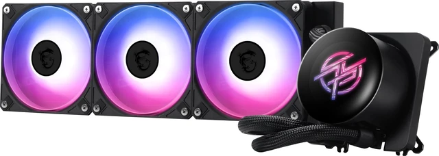 Main image of MSI MPG CORELIQUID P13 360 - AIO ARGB CPU Liquid Cooler - 360mm Radiator - LGA 1851 / AM5 Ready - IPS 2.1" LCD Screen - Triple 120mm ARGB PWM Fans - Uni Bracket - Black