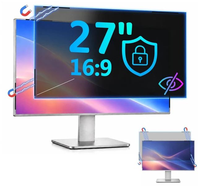 Main image of Magnetic 27 Inch Privacy Screen for Computer Monitor 16:9 Aspect Ratio