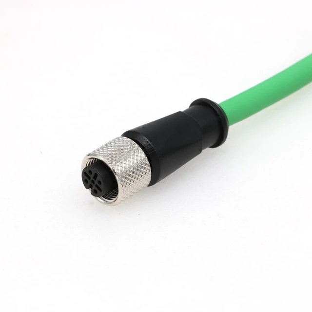 Alt view image 5 of 5 - DRRI M12 4-pin D Code Female to RJ45 Female Ethernet Cat5E Cable for Profinet^^ EtherCAT^^ Ethernet/IP