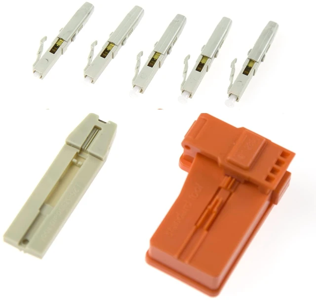 Main image of 10pcs LC MM Fiber Optic Quick Connectors Multi Mode Fiber Mechanical Fast Connectors Adapter for 0.9/2.0/3.0mm multimode Fiber Round Cable