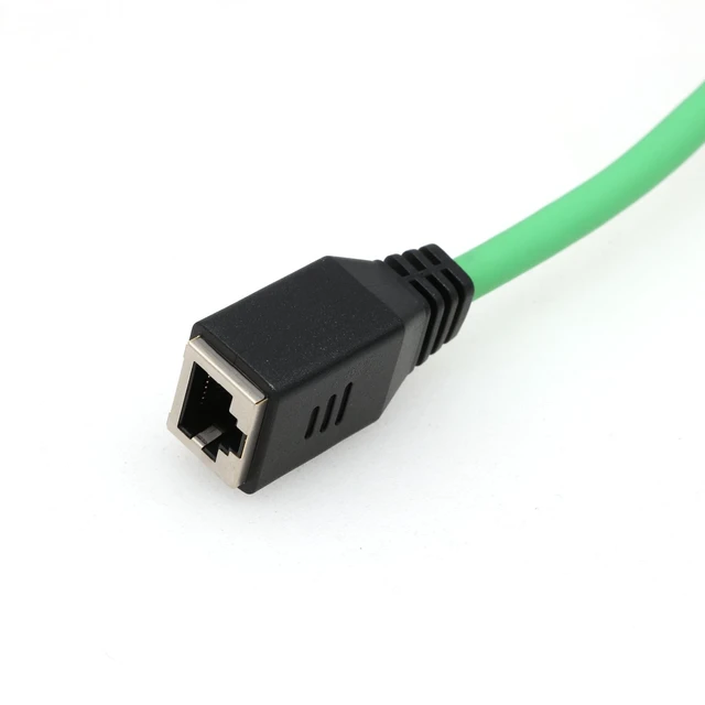 Alt view image 4 of 5 - DRRI M12 4-pin D Code Female to RJ45 Female Ethernet Cat5E Cable for Profinet^^ EtherCAT^^ Ethernet/IP