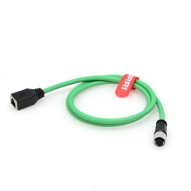 Alt view image 3 of 5 - DRRI M12 4-pin D Code Female to RJ45 Female Ethernet Cat5E Cable for Profinet^^ EtherCAT^^ Ethernet/IP
