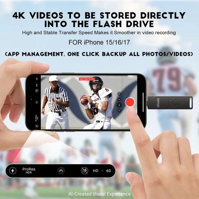 Alt view image 2 of 5 - iDiskk Dual USB Flash Drive 256GB External SSD Type-C Memory Drive1000MB/s