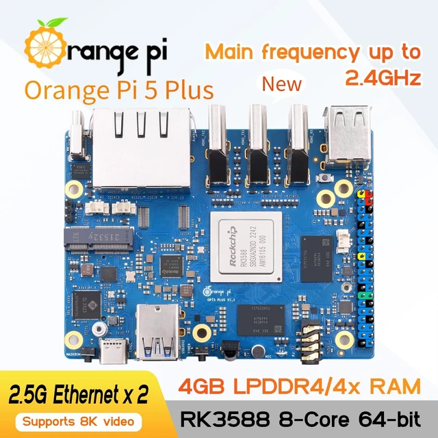Alt view image 2 of 5 - Orange Pi 5 Plus 4GB/8GB/16GB LPDDR4/4x Rockchip RK3588 8-Core 64-Bit Single Board Computer with eMMC Socket, Development Board Run Orange Pi/Linux/Ubuntu/Debian/Android OS (16GB)