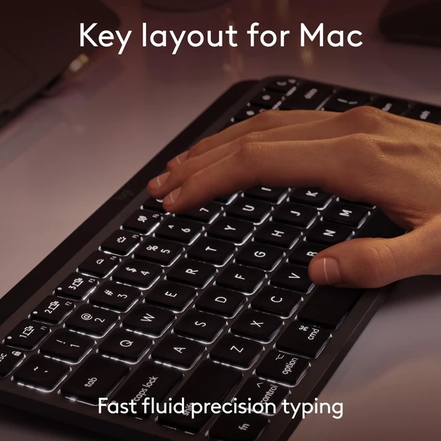 Alt view image 2 of 5 - Logitech MX Keys Mini for Mac Minimalist Wireless Keyboard - Space Grey