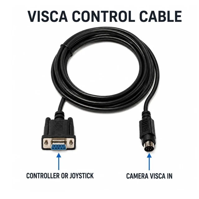 Alt view image 4 of 5 - Wirenest 75 ft VISCA Control Cable, DB9 Female to 8-Pin Mini-DIN Male
