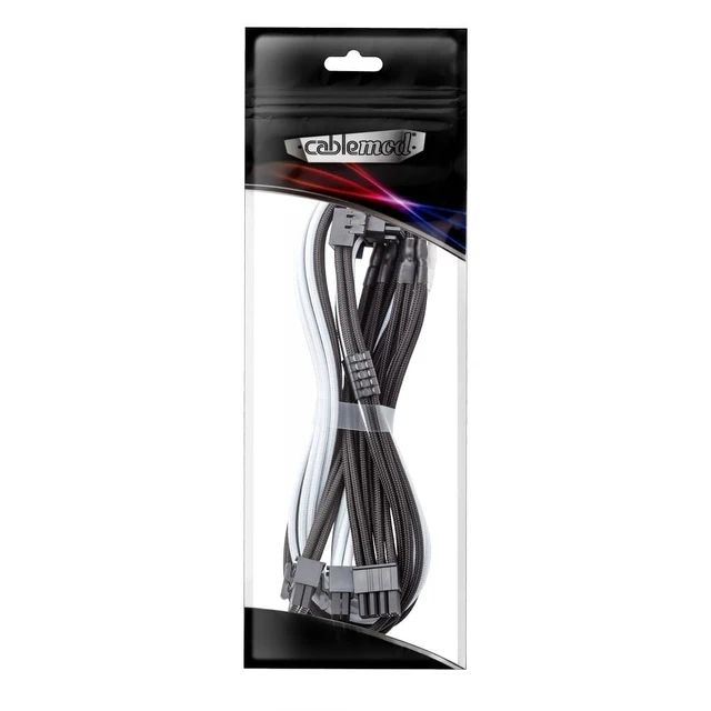 Alt view image 4 of 4 - CableMod Pro ModFlex 12V-2x6 PCIe Cable for ASUS (Blk+Wht, 3 x 8p, 90 A)