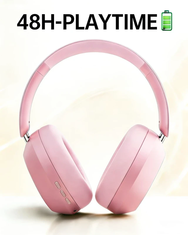 Alt view image 4 of 5 - Wentronic Y05 Wireless Bluetooth Headphone, Noise Cancelling, Pink