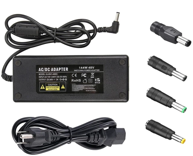Main image of COOLM 48V 3A Power Adapter 144W AC DC 48V3A for the PoE Switch Injector