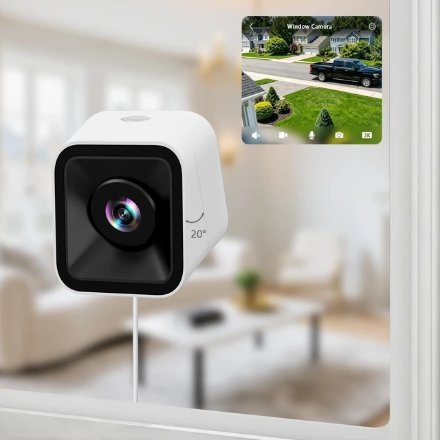 Main image of 3K 5MP Window Camera with 20 Tilt Angle Dual Mount for 1st & 2nd Floor