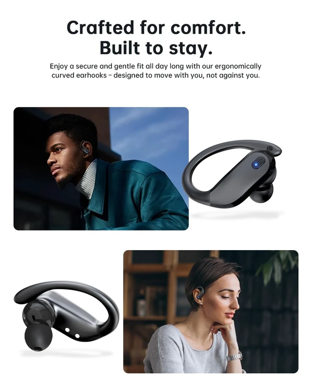 Alt view image 5 of 5 - Wireless Earbuds,Bluetooth 5.4 Ear buds,Sport Headphones with Earhooks