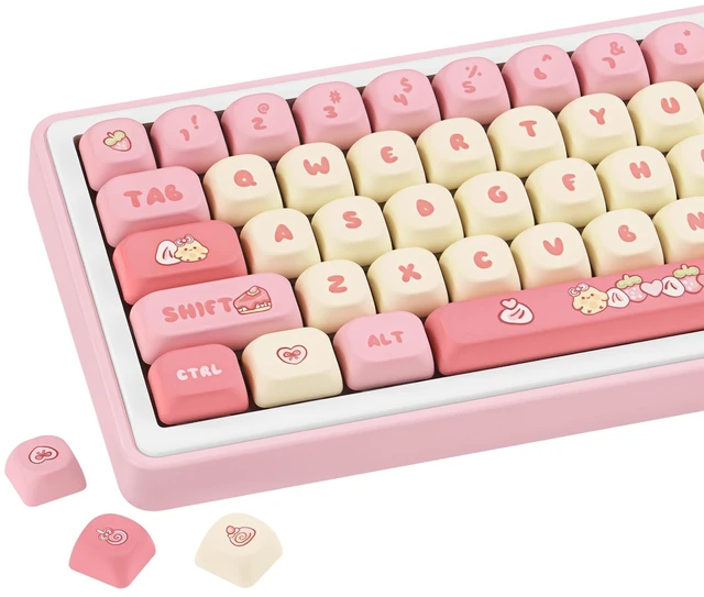 Main image of ZERRIOY 130-Key PBT Dye-Sublimation Cute Strawberry Chick Theme Keycaps