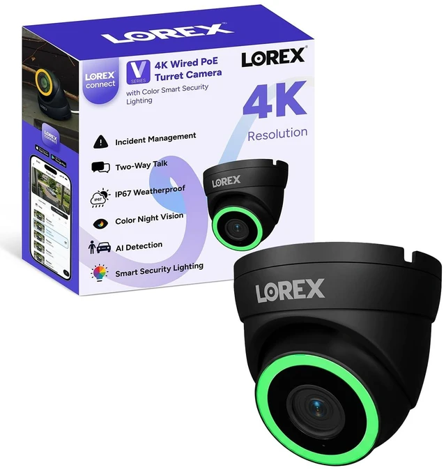 Main image of Lorex Connect (New App) ^^ V5 4K Add-On IP PoE Dome Camera to V-Series NVR