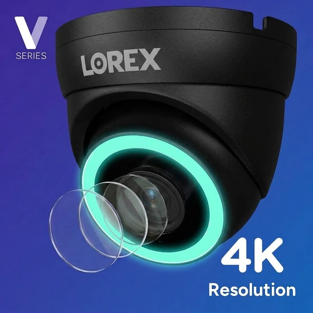 Alt view image 5 of 5 - Lorex Connect (New App) ^^ V5 4K Add-On IP PoE Dome Camera to V-Series NVR