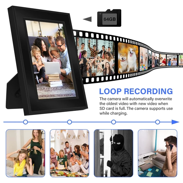 Alt view image 5 of 5 - Security Camera, Hidden Camera Frame, Spy Camera Photo Frame, Nanny Cam