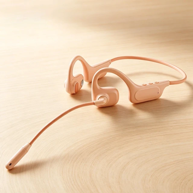 Alt view image 3 of 5 - AYI Open Ear Wireless Earbuds with Mic, Hi-Fi Stereo Sound, LED Power Display, 48H Playtime, Multipoint Pairing & Voice Assistant, Ultra-Low Latency for Workout and Gaming, Pink.
