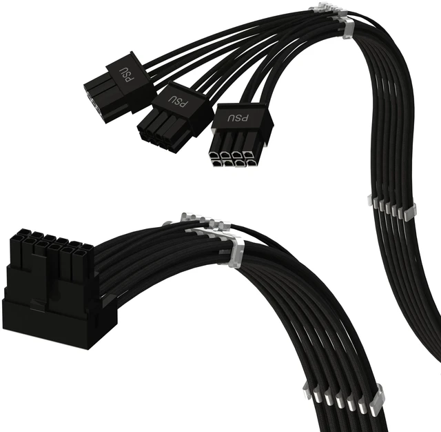 Main image of LINKUP 12VHPWR GPU Power Cable ^^ for ASUS PSUs, Left Angle ^^ 70cm