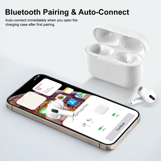 Alt view image 2 of 5 - Wireless Charging Case Compatible with AirPod Pro 1st & 2nd Generation with USB-C Charging, Air Pod Pro 2 1 Charger Case Replacement with Bluetooth Pairing Sync Button,with Type-C, No Earbuds