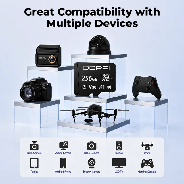 Alt view image 5 of 5 - DDPAI 256GB High Endurance microSD Card for Dash Cam, U3 V30 TF Card