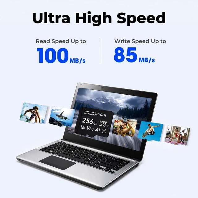 Alt view image 2 of 5 - DDPAI 256GB High Endurance microSD Card for Dash Cam, U3 V30 TF Card