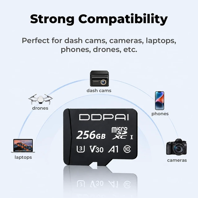 Alt view image 4 of 5 - DDPAI 256GB High Endurance microSD Card for Dash Cam, U3 V30 TF Card