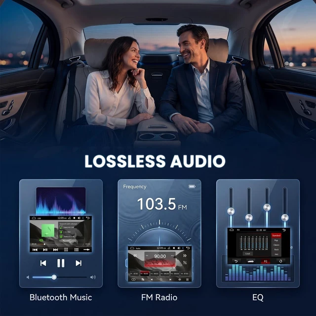 Alt view image 4 of 5 - Hodozzy Double Din Car Stereo with 7-Inch Touch Screen, Wired Mirror Link & Screen Sharing, Bluetooth, FM Radio, USB/Type-C Fast Charge, Backup Camera, Steering Wheel Control & Color Buttons