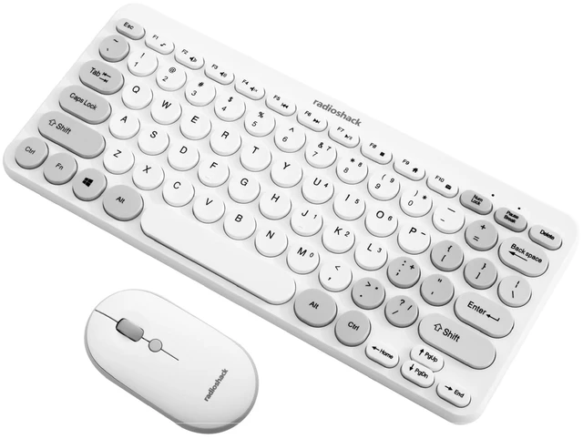 Main image of RadioShack Wireless Keyboard and Mouse Combo 2607124 2.4GHz USB White
