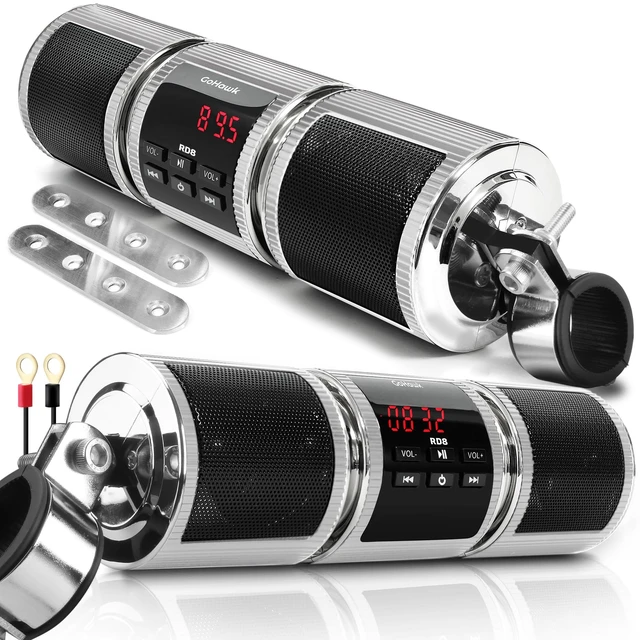Alt view image 2 of 5 - GoHawk Motorcycle Bluetooth Speakers, Waterproof Radio Audio System