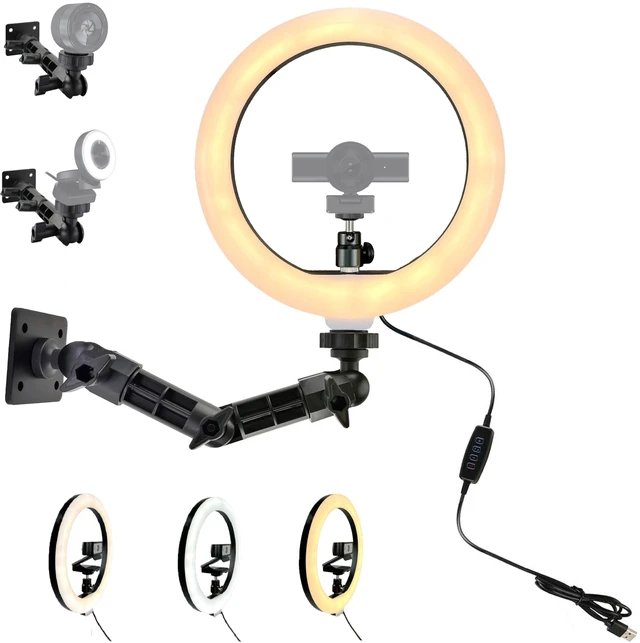 Main image of AceTaken Webcam Wall-Mount with Ring Light, 10'' Streaming-Light Wall Holder Bracket for Razer Kiyo V2 X,V2,Kiyo Pro 4K,Kiyo pro,Kiyo X,Kiyo Webcams