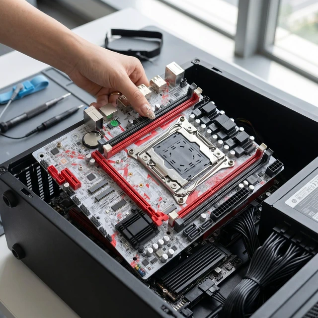 Alt view image 4 of 5 - VBESTLIFE X99 Gaming Motherboard, Micro ATX Computer Motherboard with M.2 NVMe NGFF Interface 8 Phase Power Supply 4 Channel DDR3 128GB, for LGA 2011 3 E5 V3 V4 DDR3 CPU