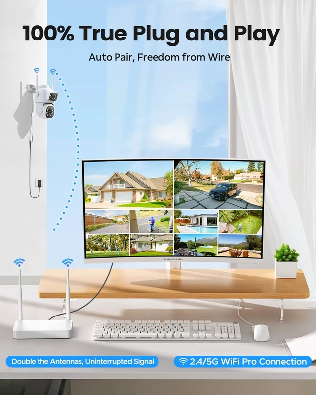 Alt view image 4 of 5 - Camcamp Dual-Lens Home Security Cameras System Wireless Outdoor, 4 Cam Kits