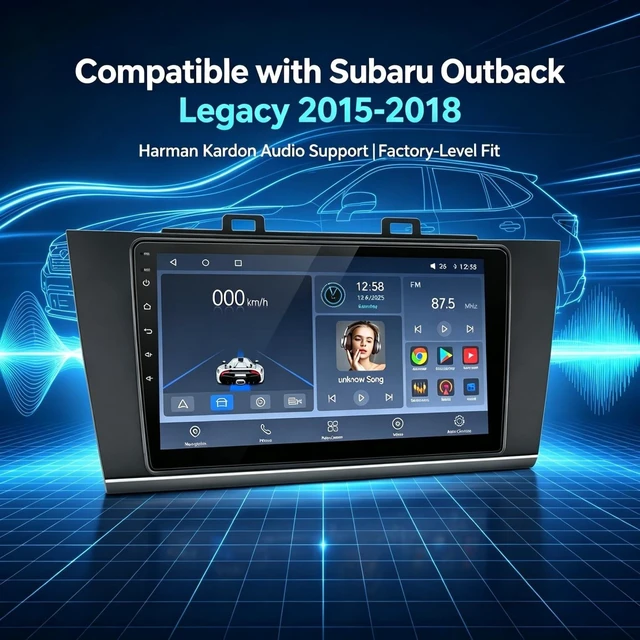 Alt view image 2 of 5 - 6+64GB Qualcomm Android 15 Car Stereo for Subaru Outback Legacy 2015-2018