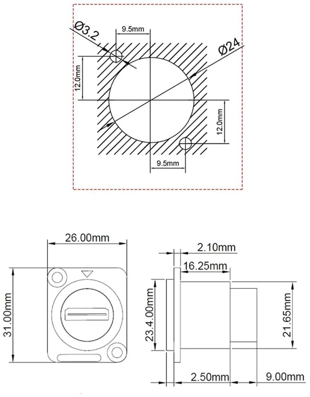 Alt view image 3 of 5 - DvnJok 5PCS HDMI2.0 D-Type Panel Mount Coupler ^^ Female-to-Female Pass-Through Adapter ^^ 4K@60Hz 3D HDR Support with Protective Cap ^^ Bulkhead Extension ^^ Ideal for Custom AV Installations