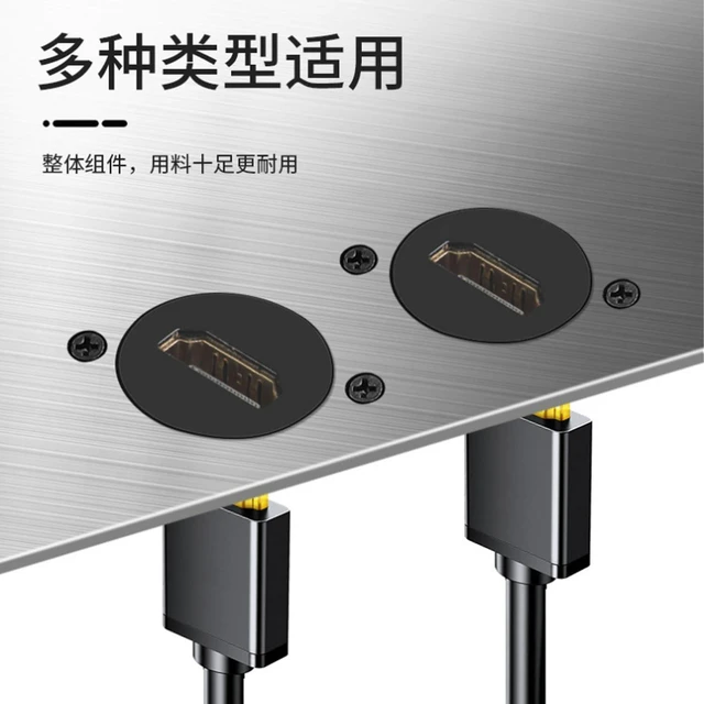 Alt view image 5 of 5 - DvnJok 5PCS HDMI2.0 D-Type Panel Mount Coupler ^^ Female-to-Female Pass-Through Adapter ^^ 4K@60Hz 3D HDR Support with Protective Cap ^^ Bulkhead Extension ^^ Ideal for Custom AV Installations