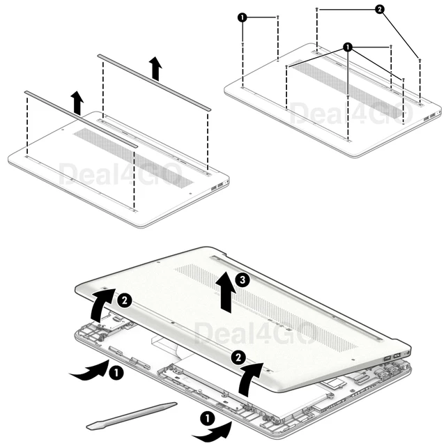 Alt view image 3 of 5 - Deal4GO Bottom Case Base Enclosure Cover L89826-001 Replacement for HP 15-DY 15-EF 15s-FQ 15s-EQ 15T-DY 15Z-EF 15-DY2599NR - Gray