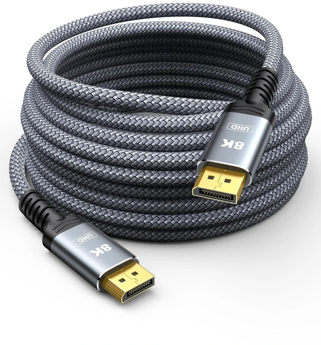 Main image of Capshi 8K 4K DisplayPort Cable 1.4, Fiber Optic DP Cord 50ft