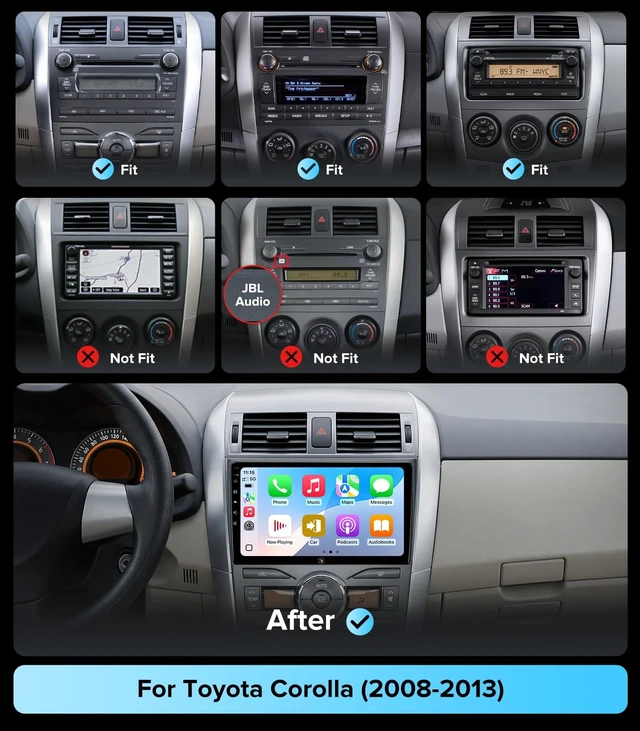 Alt view image 3 of 5 - ApexNav 9" Linux CarPlay Car Stereo for Toyota Corolla 2008-2013 (Non-JBL)