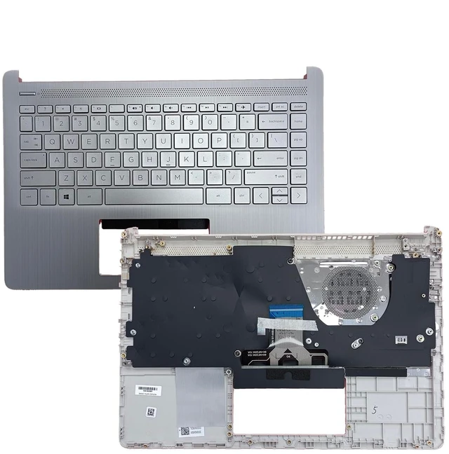 Main image of L88200-001 Replacement for Hp 14T-DQ200 14-DQ 14-FQ 14s-dq 14s-dr 14s-fq Laptop Upper case Palmrest Assembly Part with Non-Backlit US Keyboard Sliver